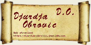 Đurđa Obrović vizit kartica
